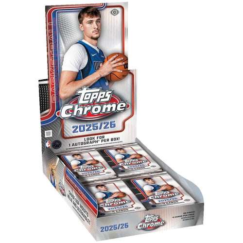 2025-26 Topps Chrome Basketball Hobby Box, 20 packs of 4 cards