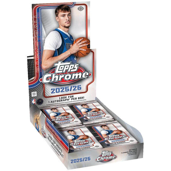 2025-26 Topps Chrome Basketball Hobby Box, 20 packs of 4 cards