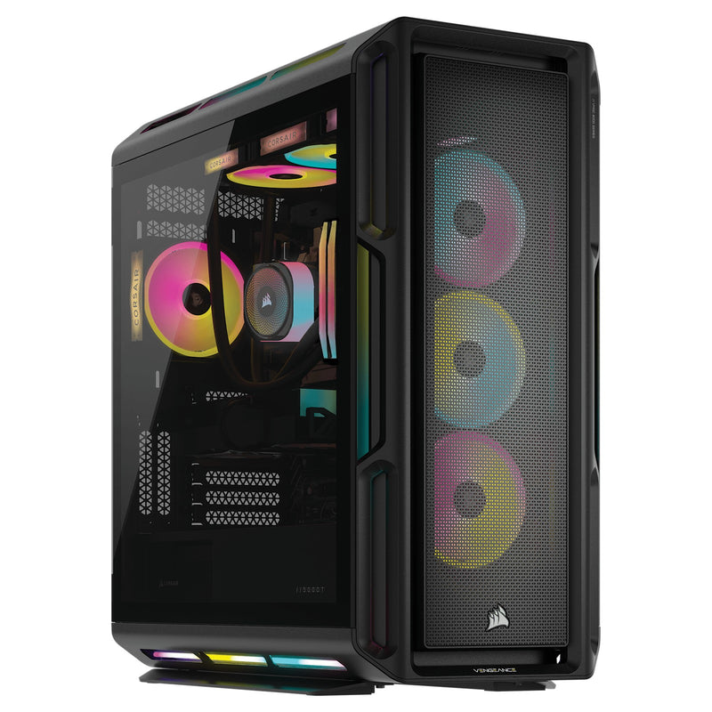 Corsair Vengeance a8200 gaming PC, black 5000T RGB case, AMD Ryzen 9 9950X3D, GeForce RTX 5090, 64GB DDR5, 6TB SSD