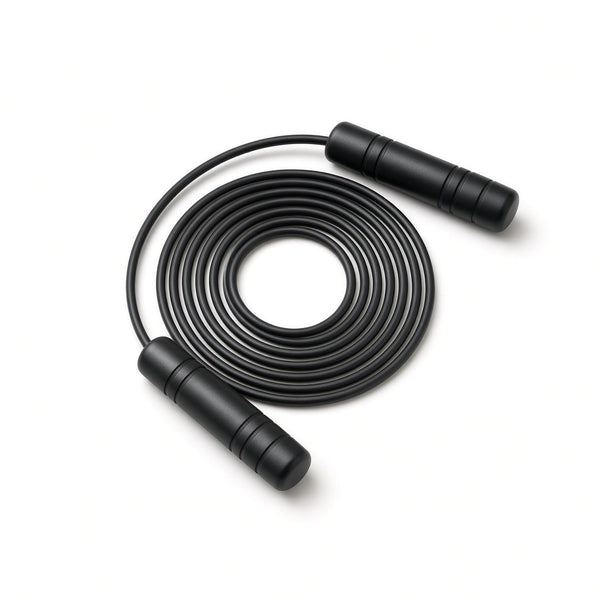 Black jump rope on a white background