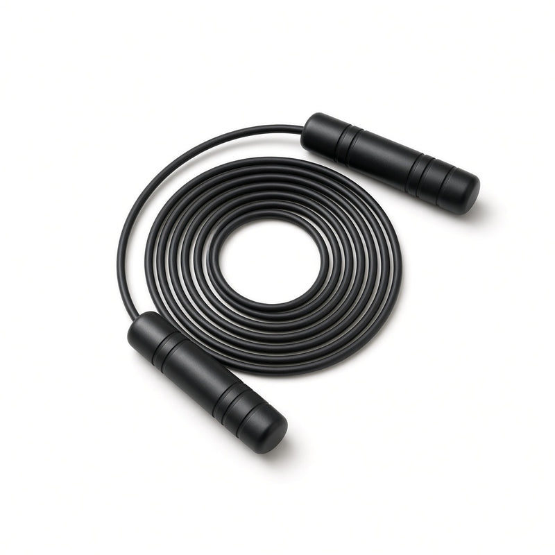 Black jump rope on a white background