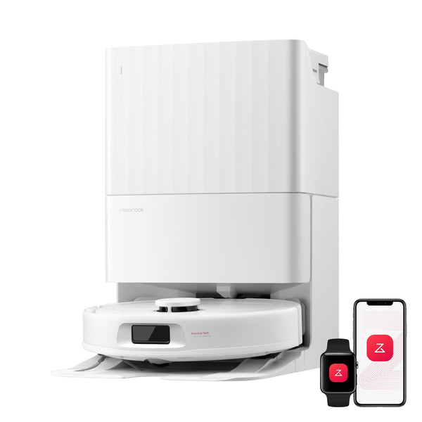Roborock Qrevo S Pro robot vacuum and mop in White with its dock